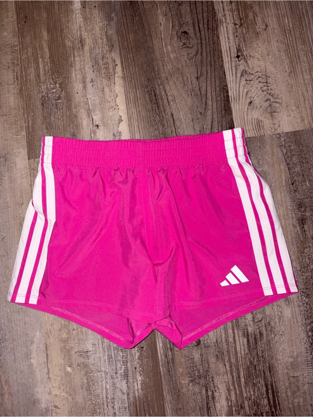 Adidas Youth Hot Pink 3-Stripe Shorts-Size XL (16) Youth/XS Adults